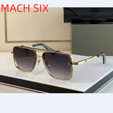 Original Factory DT MACH SIX With Brand Box Leisure Top Quality Classic Luxury Designer Silver Alloy Frame Men Women Sunglasses