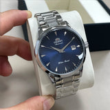 Orient Automatic Men's Watch, Black Dial Stainless Steel Band, Water Resistant Classic Business Wristwatch with Date Display