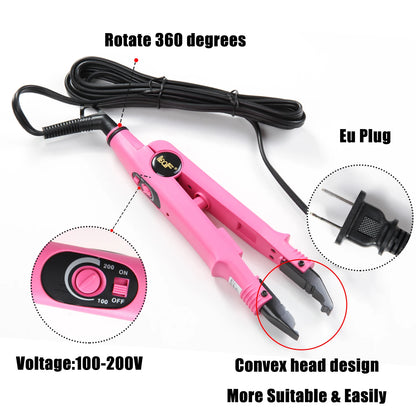Ferramenta profissional de extensão de cabelo, conector de ferro de calor de fusão, ferramenta de fusão de temperatura ajustável, plugue reino unido/eua/ue