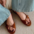 Vintage Line with Flat Sandals Design Sense Open Toe Slippers Casual Holiday Beach Shoes Light Single Shoes  Luxury Sandals