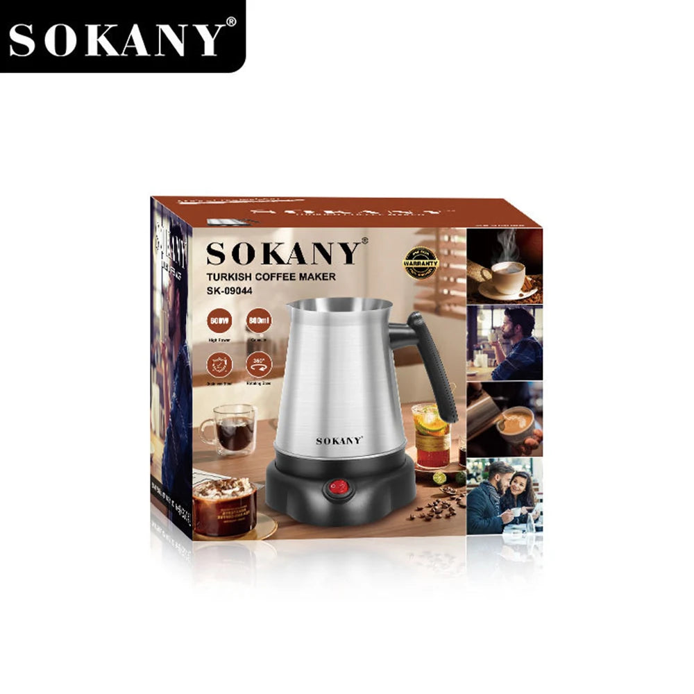 800ml chaleira elétrica turco grego café moka bule de chá máquina portátil aço inoxidável 6 copos água fervente 220v