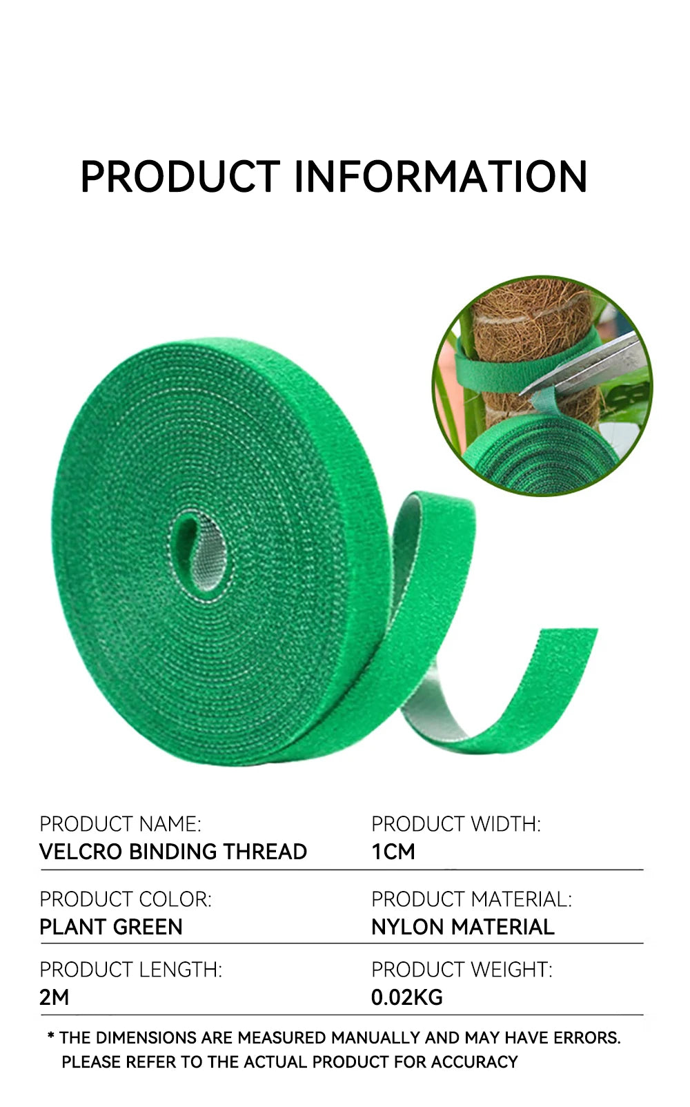 Brida de nailon para jardín, reutilizable, con cierre de velcro, para plantas, flores, trepadoras y en crecimiento.