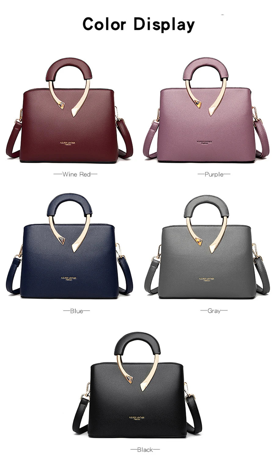 2026 New Style Crossbody Bag Medium Mom Bag Lychee Pattern Large Soft PU Zipper Closure Daily Use Fashionable Ladies Handbag Sac