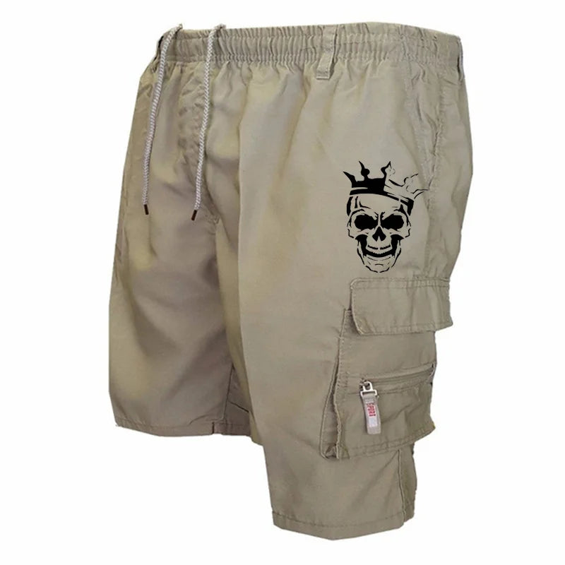 Pantalones cortos casuales multibolsillos de moda para hombre, pantalones deportivos holgados, pantalones cortos tácticos de camuflaje.