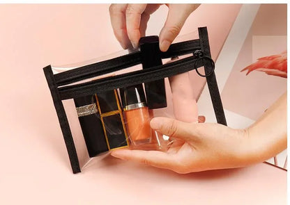 PVC Transparent Makeup Bag Women Cosmetic Bags Toiletry Wash Bag Travel Cosmetic Organizer Kids Coin Purse Coin Pouch Card Bag