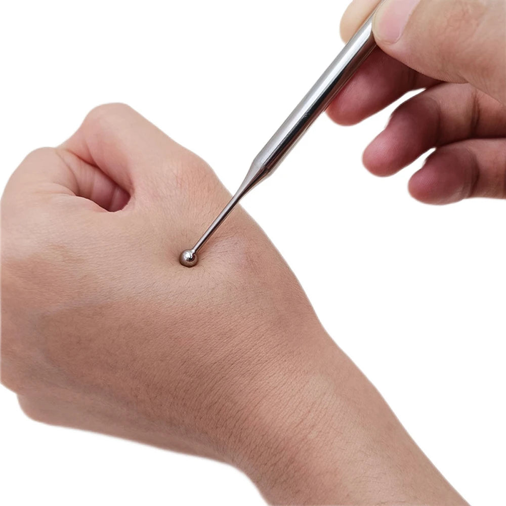 Ears Acupuncture Point Probe Massage Tool Painless Stainless Steel Portable Acupoint Detecting Pen Facial Reflexology Tool