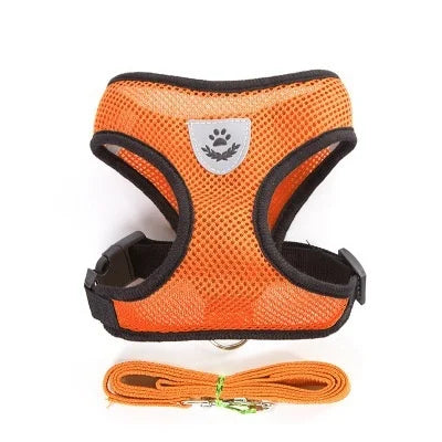 Arnés para perros y gatos con correa ajustable, malla de poliéster, transpirable, reflectante, para perros pequeños, accesorios para gatos.