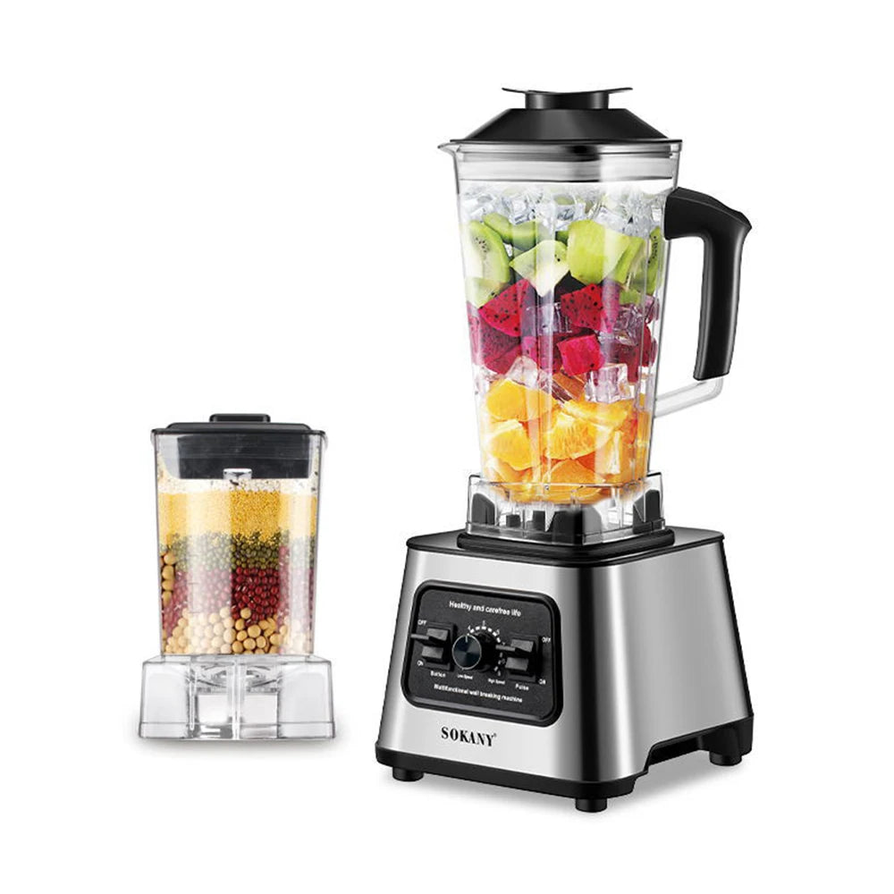 6000W Heavy Duty Commercial Blender Food Processor Stationary Mixer Ice Smoothies for Kitchen High Power Juicer Blender BPA Free