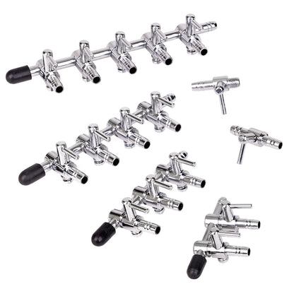 Stainless Steel Aquarium Air Distributor Fish Tank Oxygen Pump Accessories Air Splitter Flow Controller Pump Switch Valve Tap