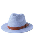 56-58-59-60CM New Natural Panama Soft Shaped Straw Hat Summer Women's/Men's Wide Brim Beach Sun Cap UV Protection Fedora Hat