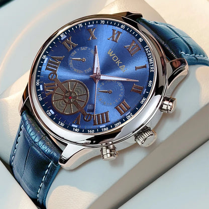 New 2023wokai business watch Quartz sports leisure belt men's watch Wheel pattern personality women clock