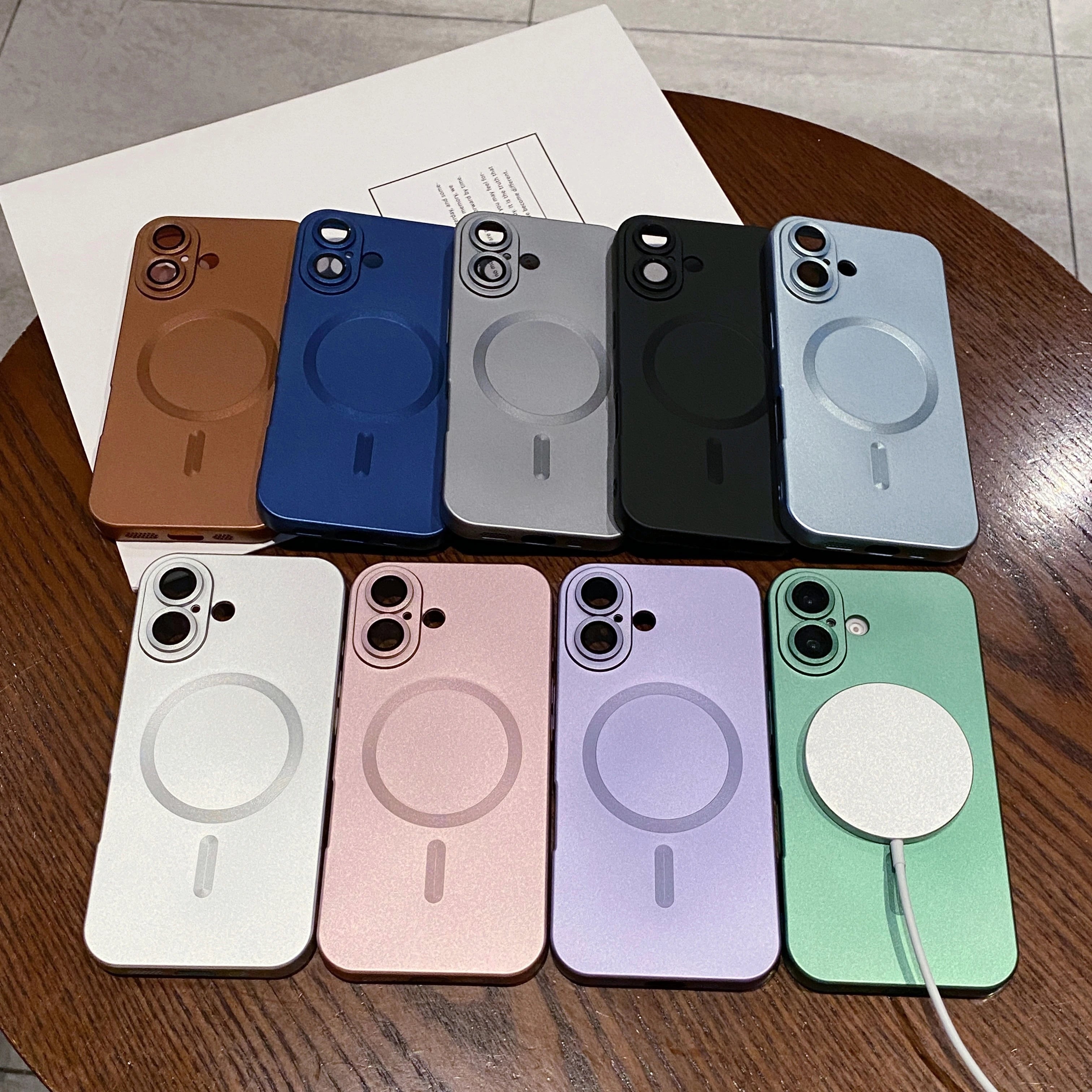 For Magsafe Silicone Matte Bumper Case For iPhone 16E 16 15 14 13 12 11 Pro X XS XR Max 8 7 Plus SE Magnetic Lens Protect Cover