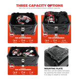 KEMIMOTO 45L/55L/65L Motorcycle Aluminum Case Tail Box Trunk with backrest Universal Top Tail Rear Luggage Tool Storage Box