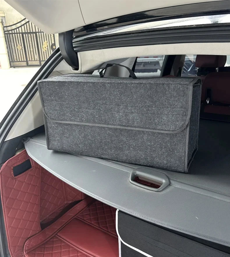 Large Anti-Slip Compartment Boot Storage Organizer Tool Car Storage Bag Car Trunk Organizer Soft Felt Storage Box Accessories