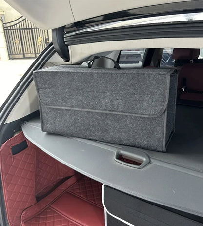 Large Anti Slip Compartment Boot Storage Organizer Tool Car Storage Bag Car Trunk Organizer Soft Felt Storage Box Accessories