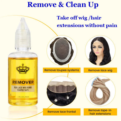 Removedor de cola líquida para extensões de cabelo, 1 peça, removedor de cola para peruca, adesivo de ação rápida, removedor de extensões de cabelo para remover cola de cabelo