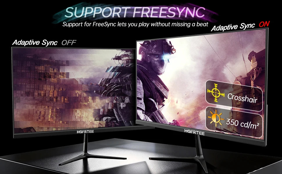 Hgfrtee 27" 240Hz Qhd Gaming Monitor 1Ms, High Resolution Screen, Hdr10 Adaptive Sync, Pc Display for Gamer with HDMI 2.1 Dp 1.4