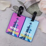 New PVC Soft Glue Airplane Luggage Tag Card Cover Name Labels Suitcase ID Address Hang Tag Boarding Pass Labels Travel Access