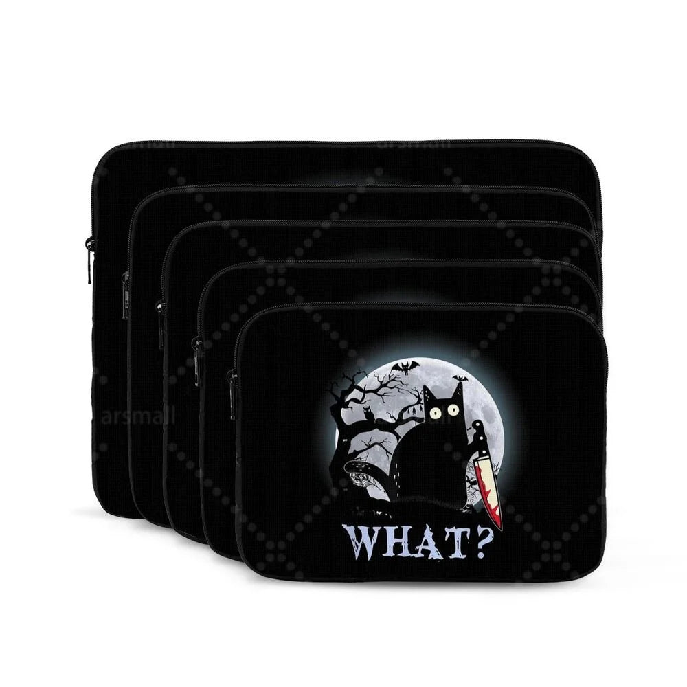 Black Cat Laptop Bag Tablet Notebook Case For Hp Dell Lenovo Computer For Macbook Air Pro Retina 10-17 Sleeve