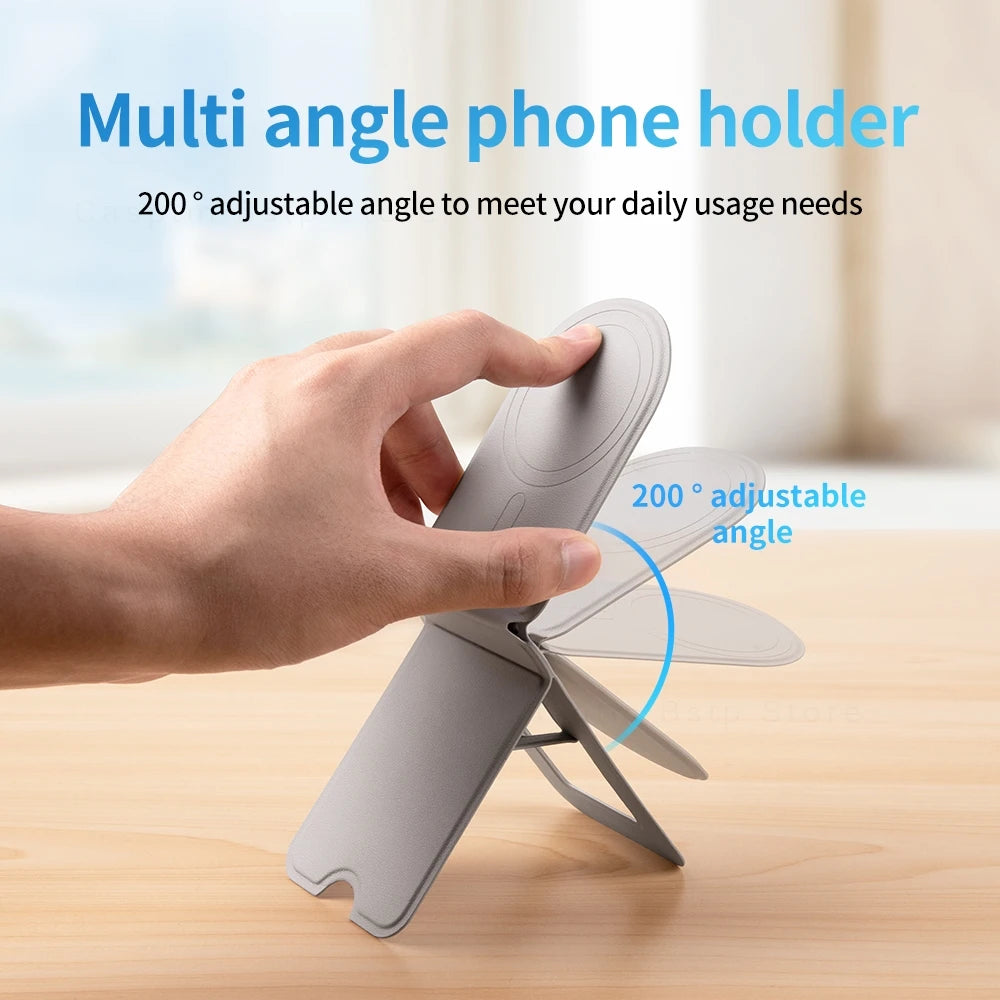 Soporte de teléfono plegable portátil para iPhone 11, 12, 13, 14, 15, 16 Pro Max Plus, soporte magnético de escritorio con ángulo ajustable