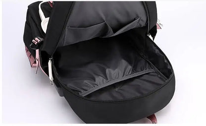 Mochila femenina Disney Stitch con carga USB, mochila escolar para adolescentes, niñas y niños, mochila para portátil, mochilas de viaje para mujeres