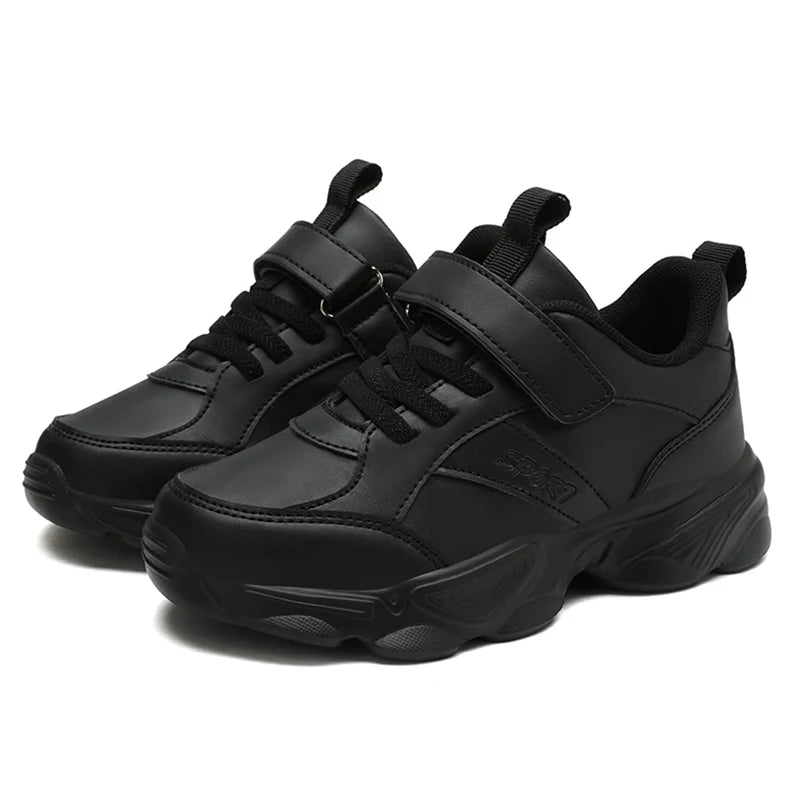 Children's Fashion Sports Shoes Breathable Student Black School Walking Shoes Anti-skid Boys & Girls Casual Running Sneaker