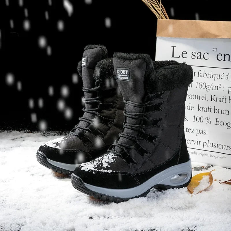 Winter Women Boots High Quality Warm Snow Boots Lace-up Comfortable Ankle Boots Outdoor Waterproof Hiking Boots 2024