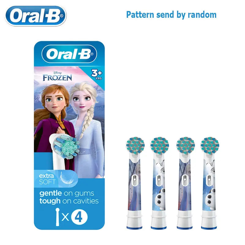 Recambio de cabezales de repuesto para cepillo de dientes eléctrico Oral B EB10 Kids, con cerdas suaves y cabezal redondo pequeño, ideal para limpieza dental de Spiderman y Frozen.