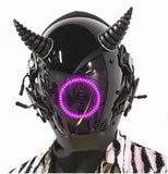 Capacete Cyberpunk com LED – Máscara para Festas, Halloween, Natal e Cosplay – Presente para Adultos