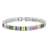 925 Sterling Silver Bracelet for Women, Noble Color, Crystal Hand, Charm, Wedding, Designer Jewelry, Party Gift, 18cm, Hot Sales 