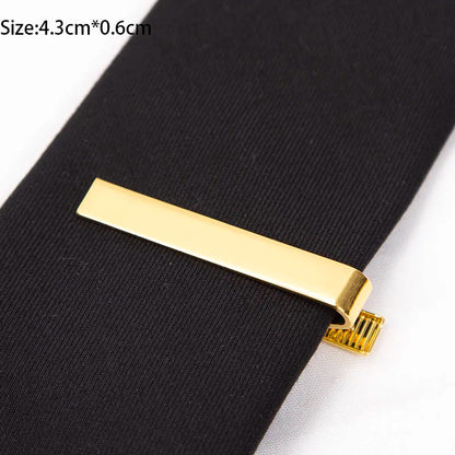New Tie Clips for Men's Metal Necktie Bar Dress Shirts Tie Pin for Wedding Ceremony Metal Silver Color Tie Clip Man Accessories