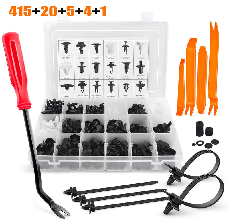 Mixed Size Car Plastic Retainer Clips Automobile Fender Push Pin Rivet Door Trim Panel Retainer Automobile BumperFasteners Tool