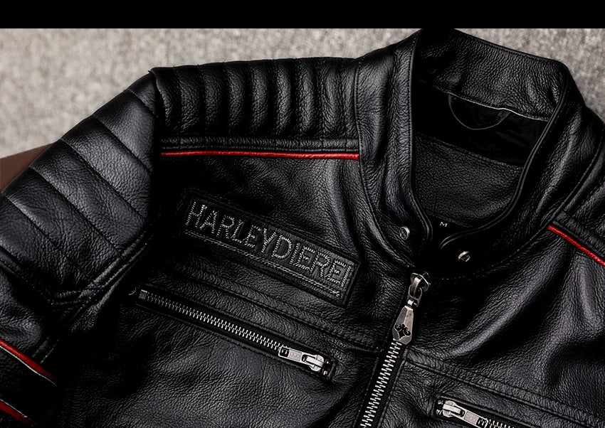 Chaqueta de motociclista nueva para hombre, de piel de vaca, para motocross, de cuero, para invierno, resistente al viento, para carreras, ropa de motociclista resistente al desgaste para Harley.