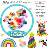 1000pcs Kids Crafts Art Supplies Kit Pipe Cleaners Pompoms Foam Stickers Feather Felt Cloth Button DIY Creative Craft Toy Gifts