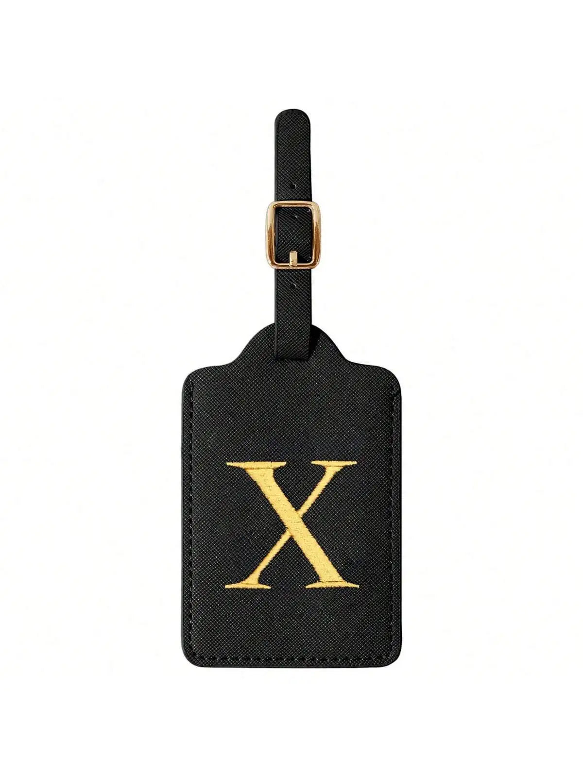 PU Leather Luggage Tag for Travel - Durable Suitcase ID Tag with Privacy Cover & Name Card Slot (A-Z) liu