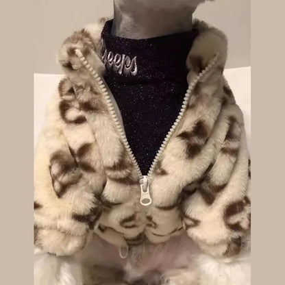 Ropa de invierno para perros, abrigo cálido de lana coral para mascotas, de moda, para perros y gatos pequeños y medianos, chaqueta acolchada de algodón de alta calidad.