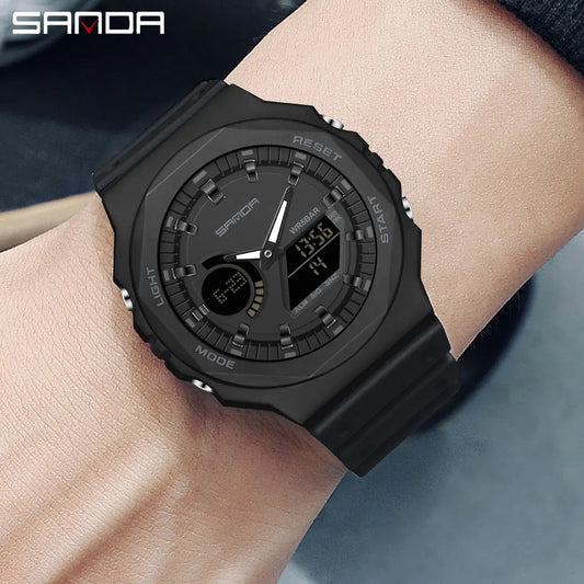 Relojes deportivos para exteriores SANDA para hombre, relojes digitales LED, militares, resistentes al agua, con fecha, reloj electrónico para niño y niña, reloj masculino