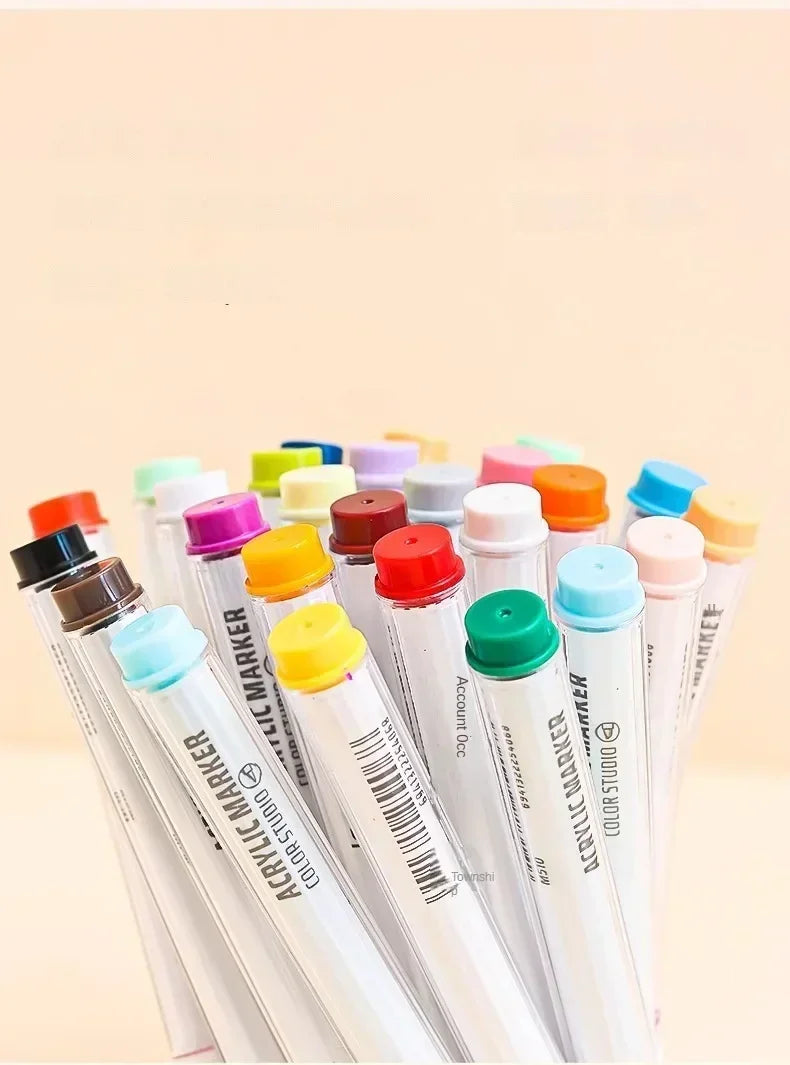 9/144 Colors Acrylic Paint Art Marker Pen DIY Painting Drawing for Card Ceramic Stone Mug Glass Fabric Clothes Art Supplies