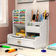 Mark Pen Pencil Holder Wooden Desk Organizers Shelves Accessories Desktop Stationery Organizer Bookshelf Home Office Storage Box