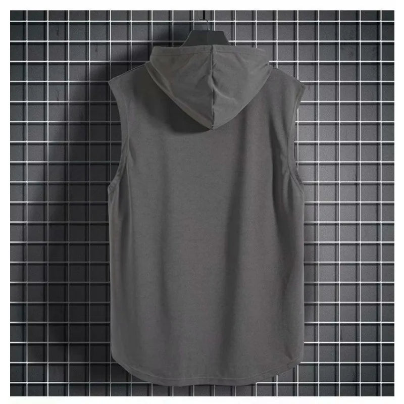 M-3XL regata masculina colete sem mangas camisetas com capuz masculino t camisa ginásio exercício esportes camisa de golfe estilo coreano casual cor sólida