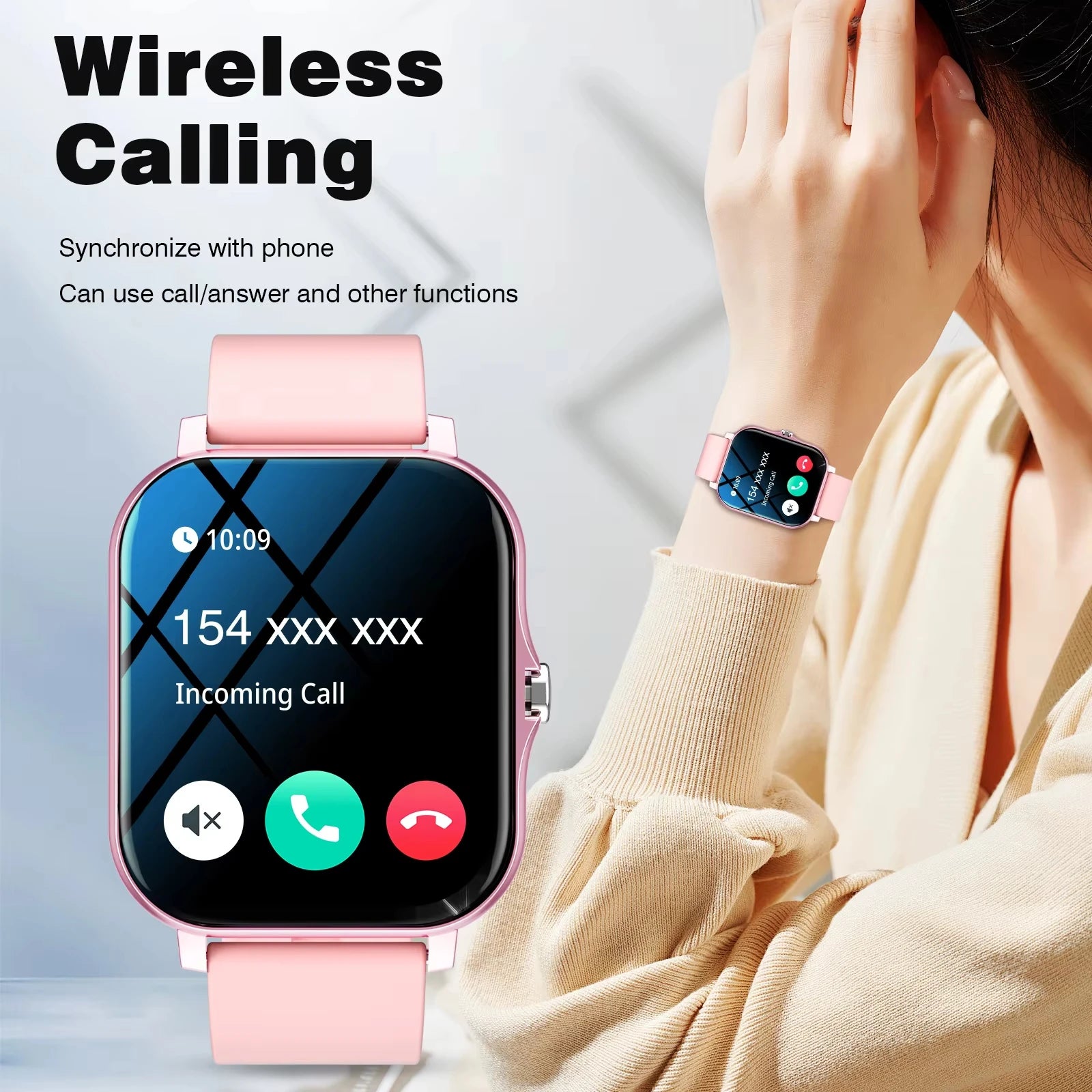 LAXASFIT 2025 New Smart Watch for Men Women Gift Full Touch Screen Sports Fitness Watch Bluetooth Call Digital Smartwatch