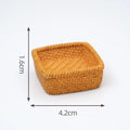 1pc Mini Simulated Rattan Basket Model DIY Creative Dollhouse Dessert Shop Food Vegetable Ornaments Craft Kitchen Decoration