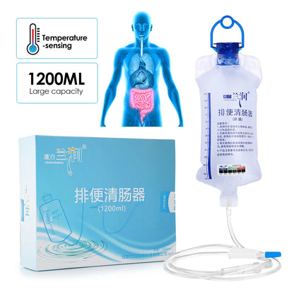 1.2L Protable Enema Bag Kit Reusable Vaginal Anal Washing Silicone Water Colon Cleansing Enteroclysm Detoxified Bowel Bags