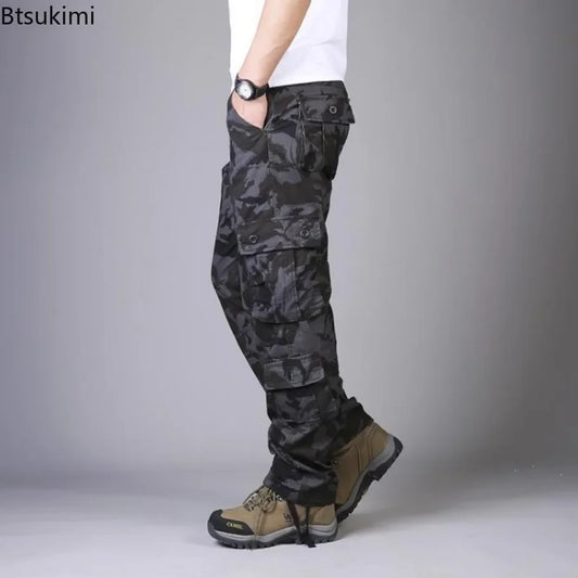 Men's Camouflage Cargo Pants Camo Cargo Multi Pockets Military Tactical Pants Man Hip Hop Joggers Streetwear Sweatpants for Men