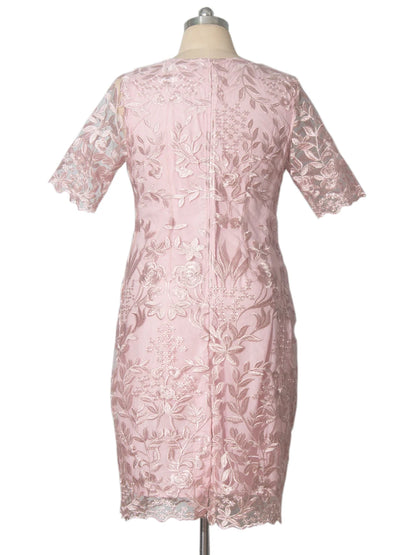 Vestidos de verano de talla grande 4XL y 5XL para mujer, para invitadas de boda, de manga corta, con encaje floral, elegantes, ajustados, para fiesta formal. 
