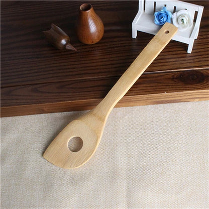 6 Pieces Bamboo Spoon Spatula Kitchen Utensil Wooden Cooking Tool Mixing Set