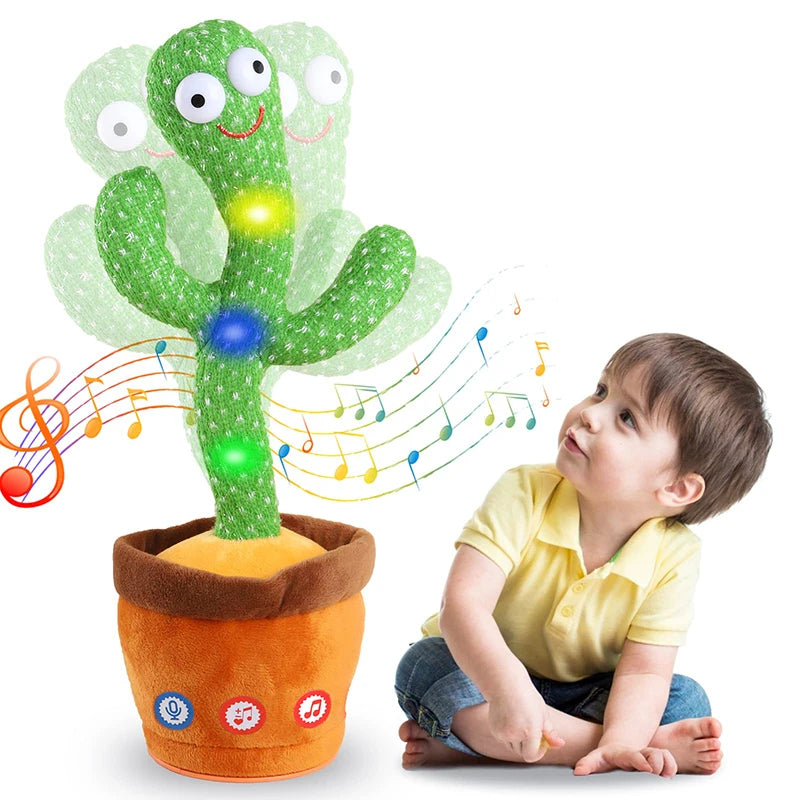 Cactus parlante interactivo para niños, juguete electrónico de peluche con forma de cactus parlante bailando, ideal como decoración para el hogar, regalo de Navidad.