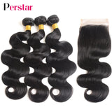 Kit mechas de cabelo humano ondulado com closure - body wave
