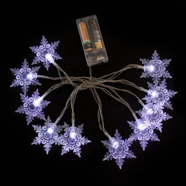 1.5/3m luzes de natal floco de neve luzes da corda luzes de fadas à prova dwaterproof água estrela bola lâmpada led para casa árvore de natal decoração do jardim