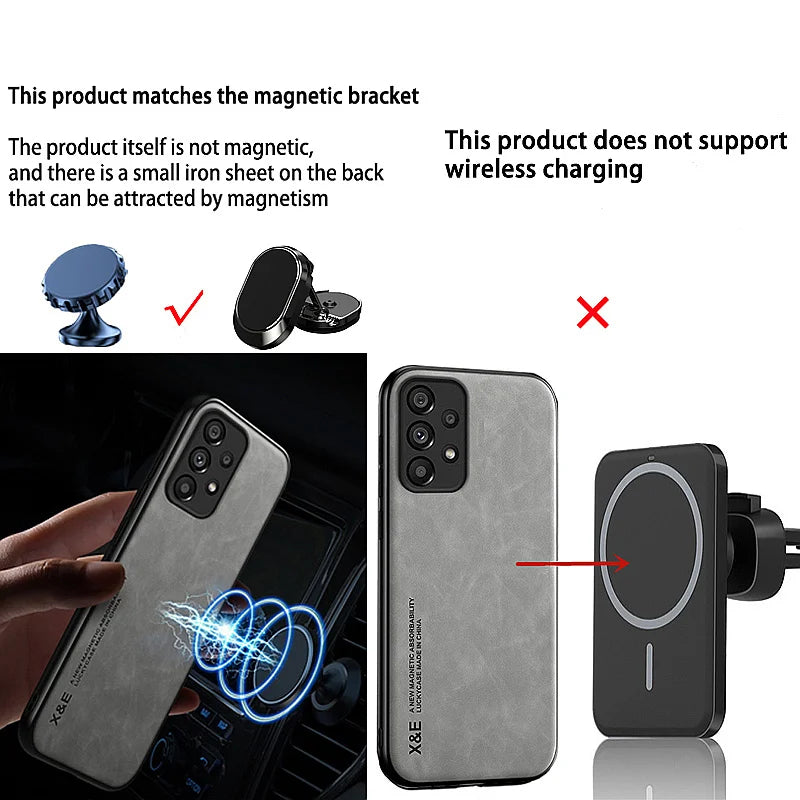 Funda For Xiaomi 15 5G Case Leather Car Magnetic Holder Phone Cover For Xiaomi 15 Pro Xiaomi15 Mi15 15Pro Soft TPU Protect Coque